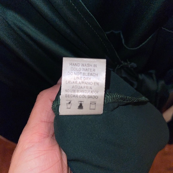 Women’s Hunter Green Mini Wrap Dress - Picture 8 of 9